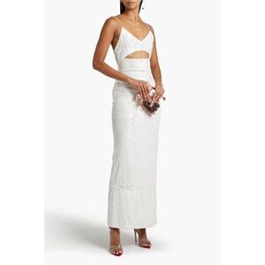 ALICE + OLIVIA Valli cutout sequined mesh maxi dress NWT Size 2